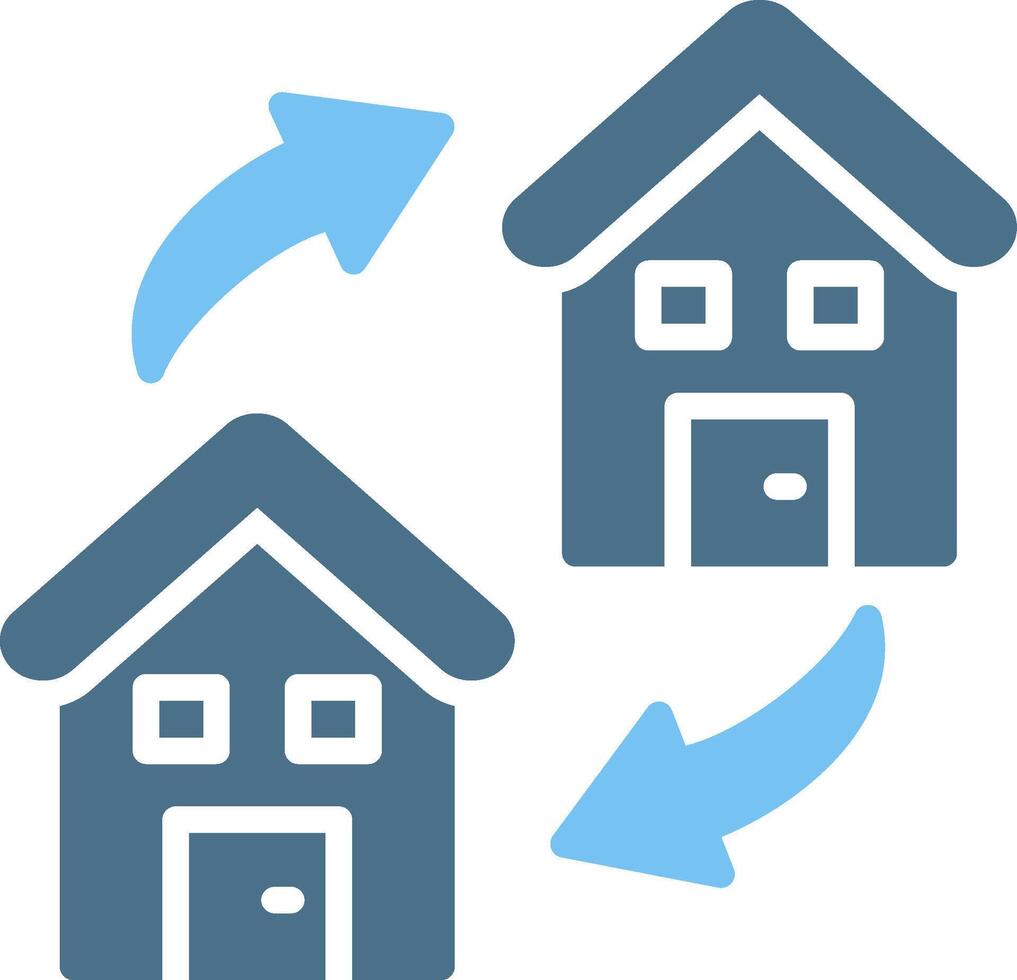 Moving House Glyph Two Color Icon Design vector