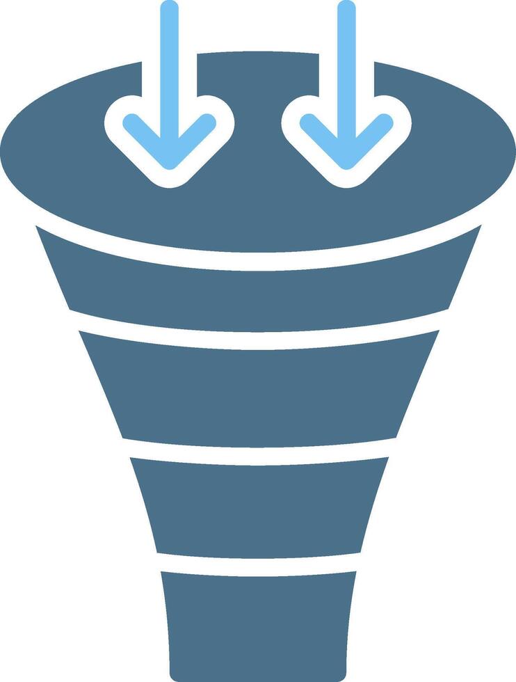 Funnel Glyph Two Color Icon Design vector