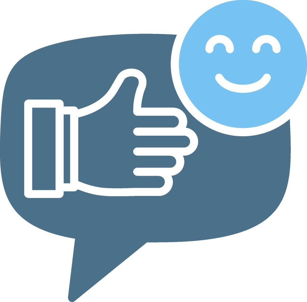 Positive Comment Glyph Two Color Icon Design vector