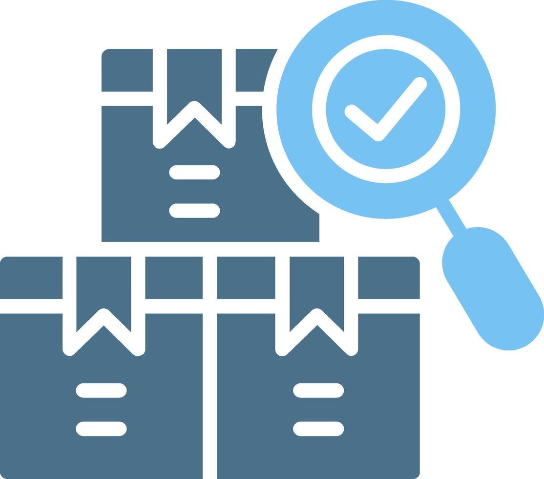 Quality Control Glyph Two Color Icon Design vector