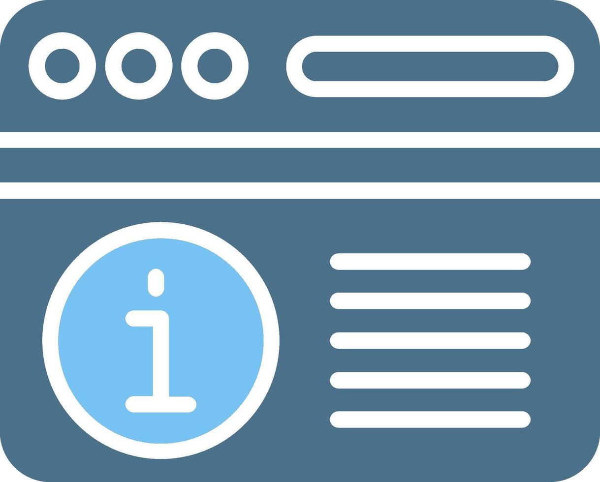 Information Glyph Two Color Icon Design vector