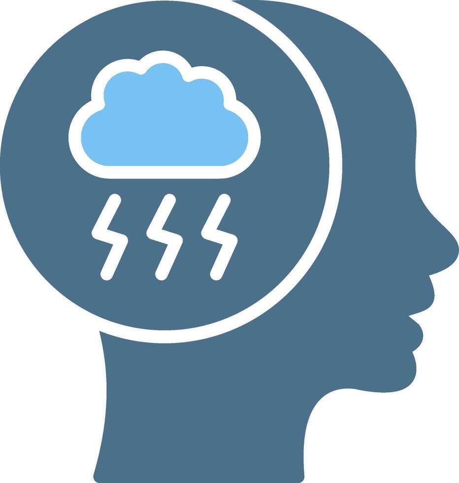 Brainstorm Glyph Two Color Icon Design vector
