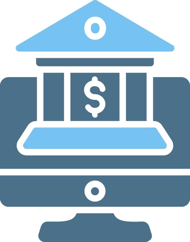 Mobile Banking Glyph Two Color Icon Design vector