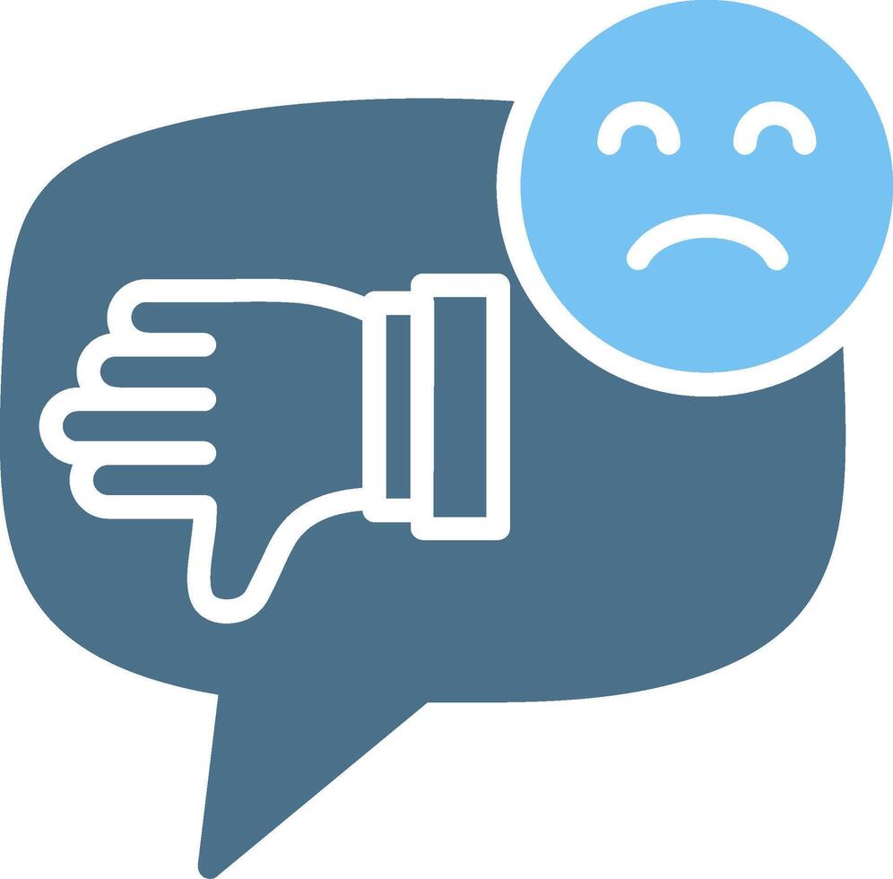 Negative Comment Glyph Two Color Icon Design vector