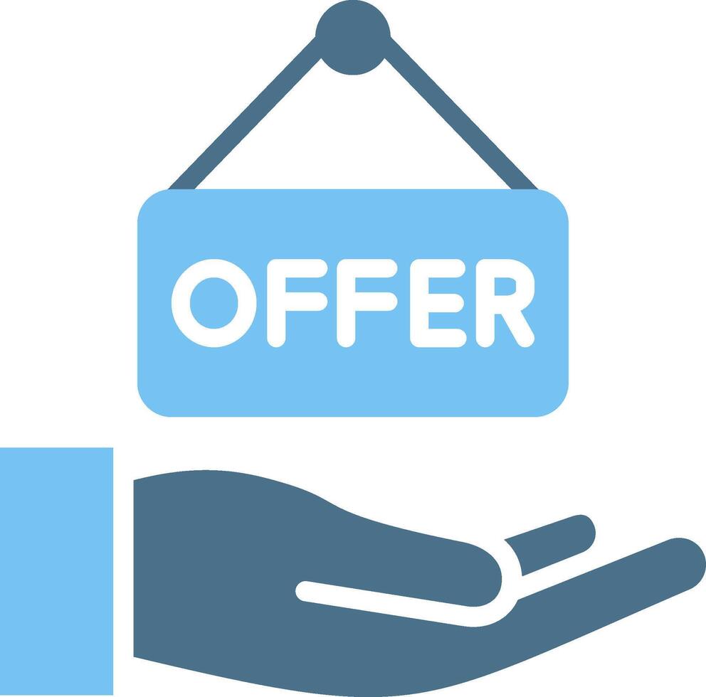 Offer Glyph Two Color Icon Design vector