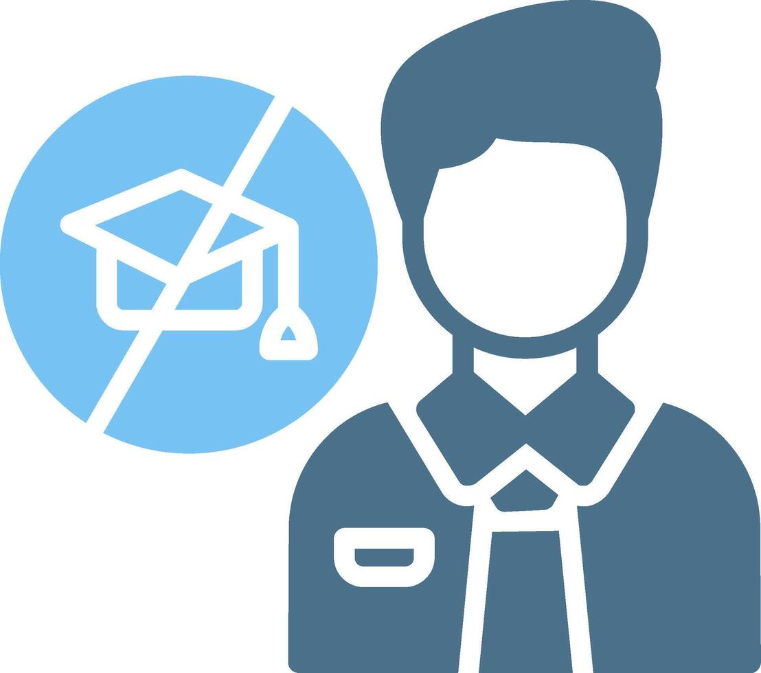 No Education Glyph Two Color Icon Design vector