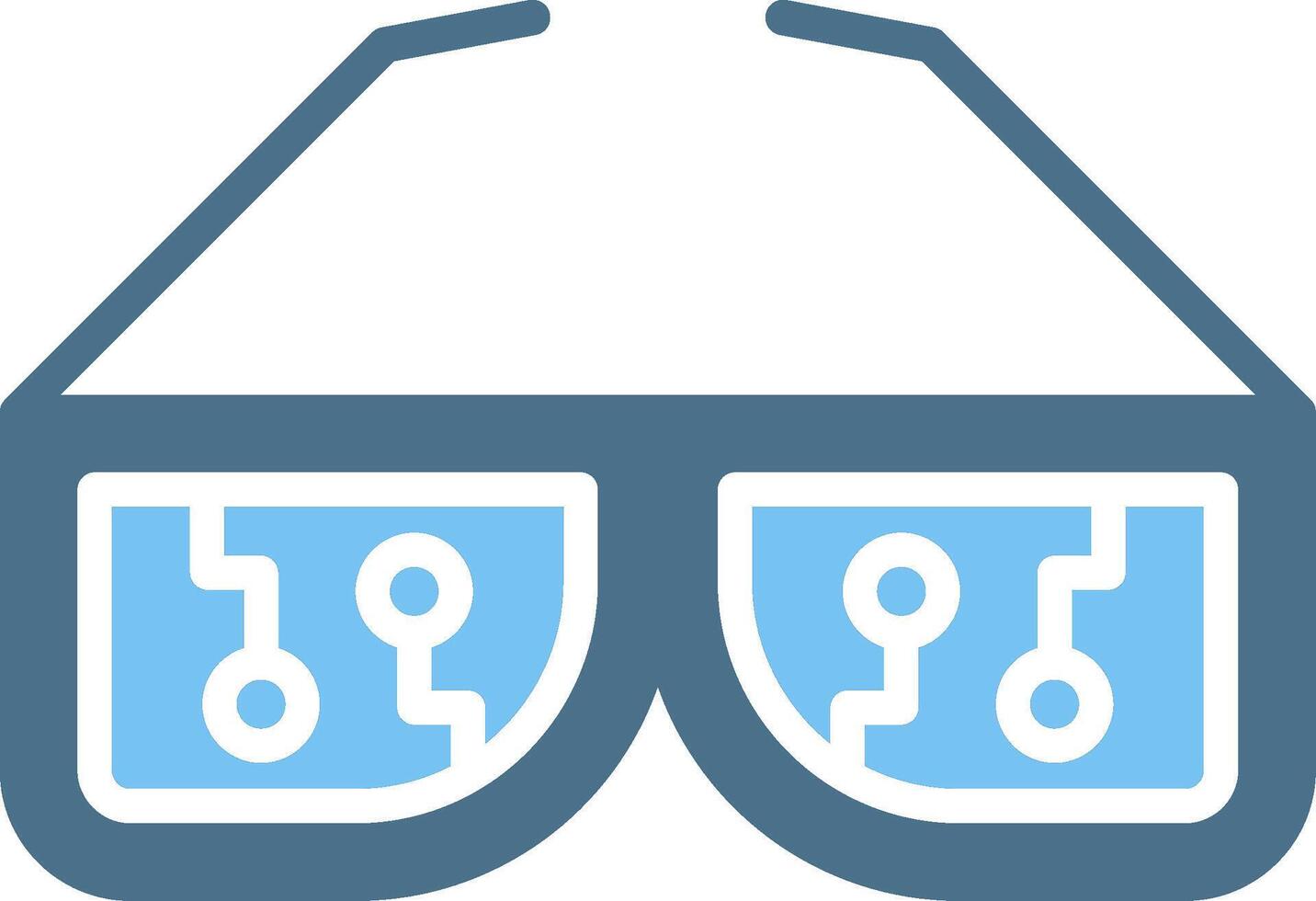 Smart Glasses Glyph Two Color Icon Design vector