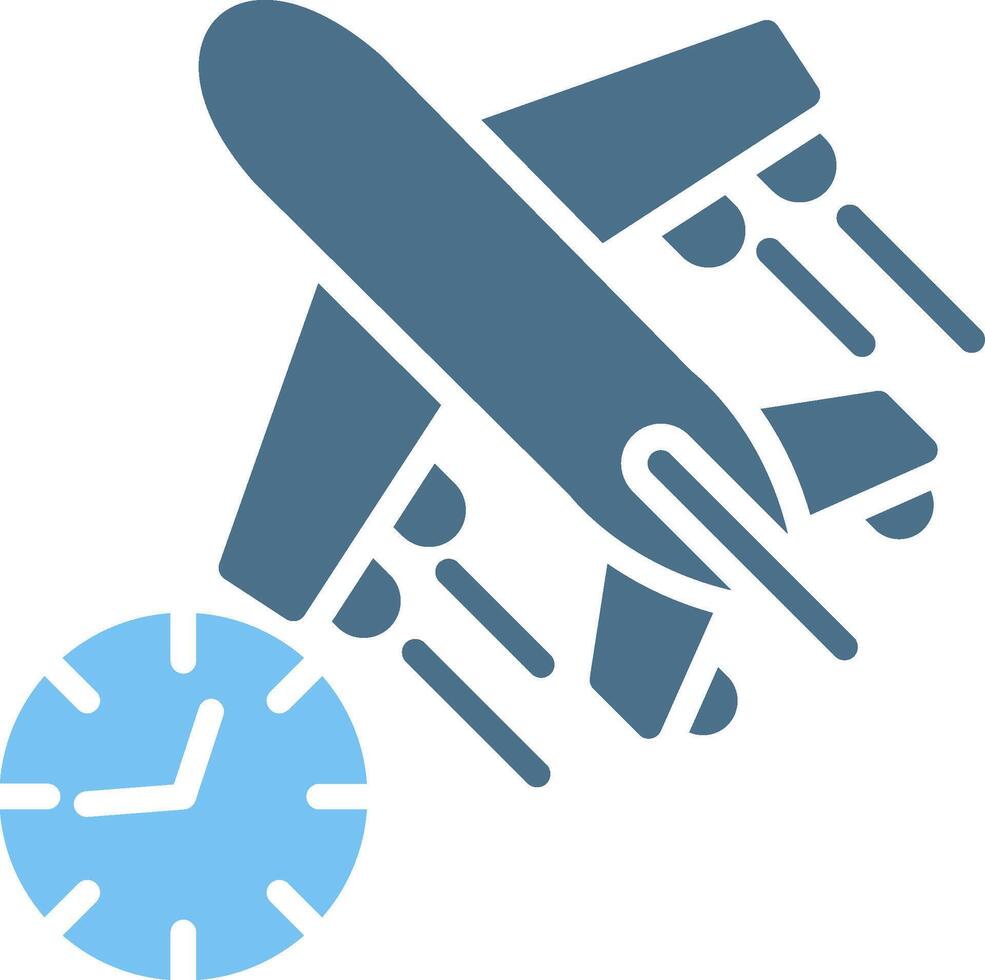 Delayed Glyph Two Color Icon Design vector