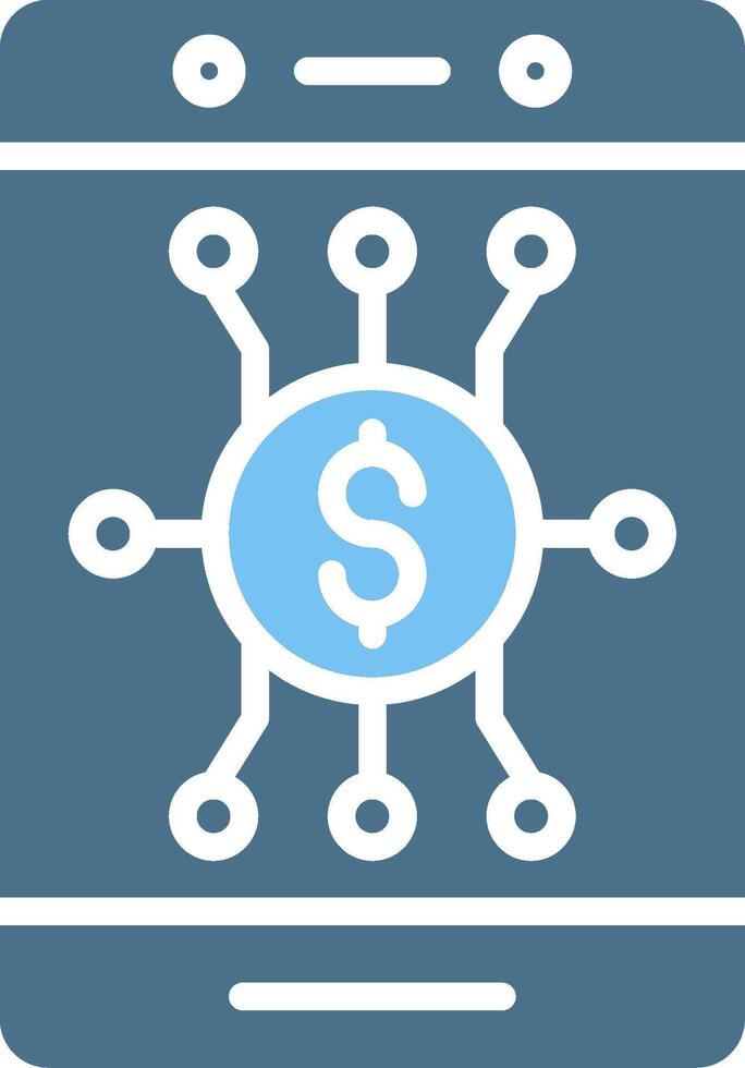 Digital Money Glyph Two Color Icon Design vector