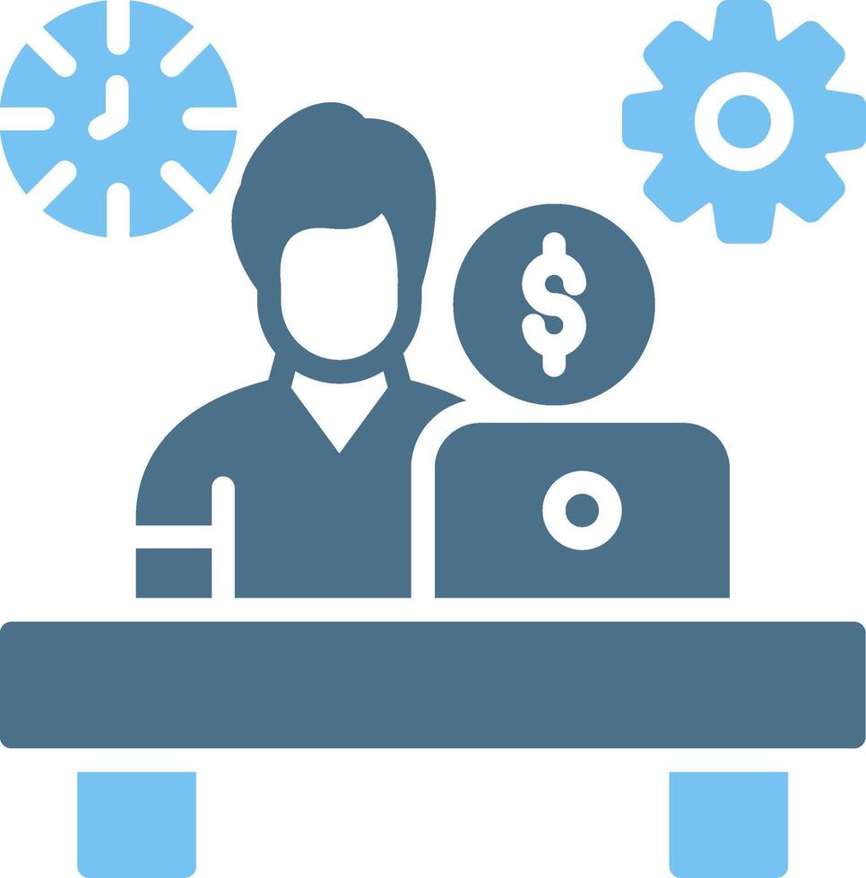 Hard Work Glyph Two Color Icon Design vector