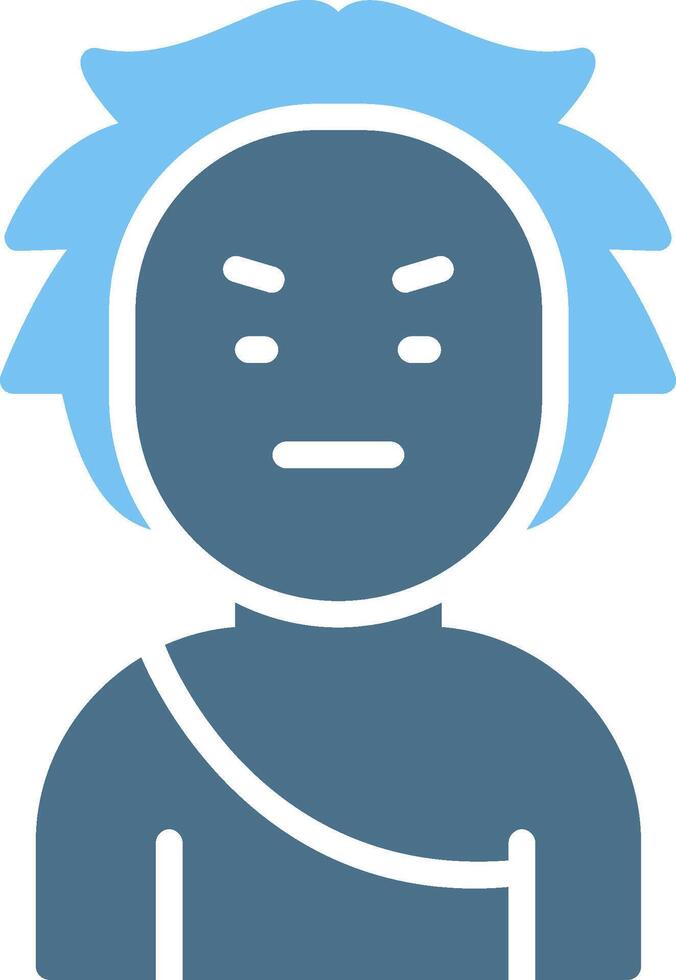 Caveman Glyph Two Color Icon Design vector