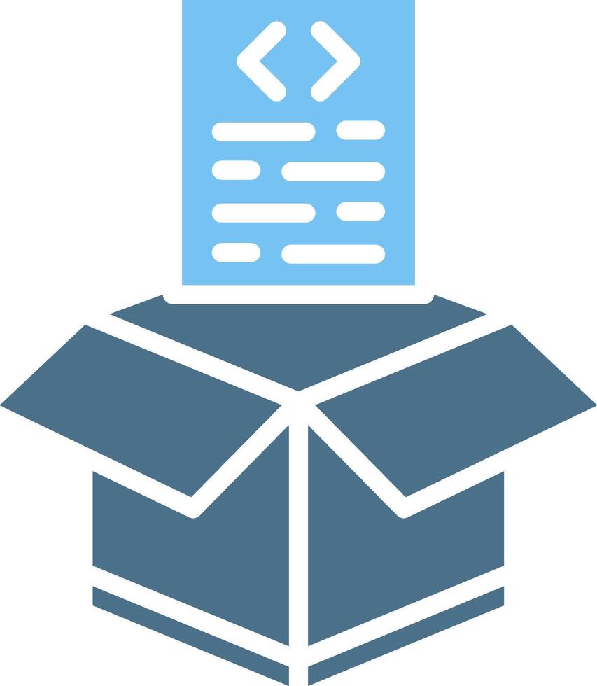Open Box Glyph Two Color Icon Design vector