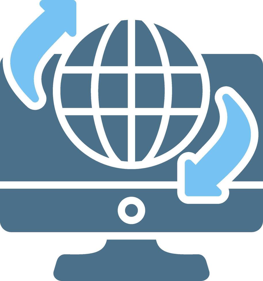 Remote Access Glyph Two Color Icon Design vector