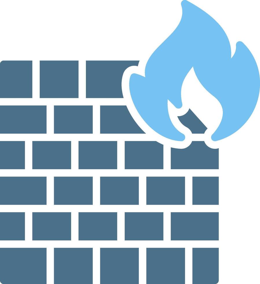 Firewall Glyph Two Color Icon Design vector