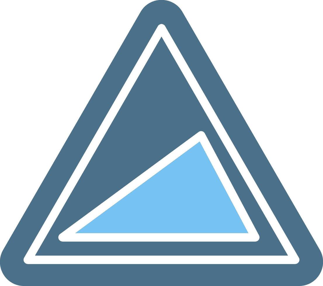 Steep Hill Glyph Two Color Icon Design vector