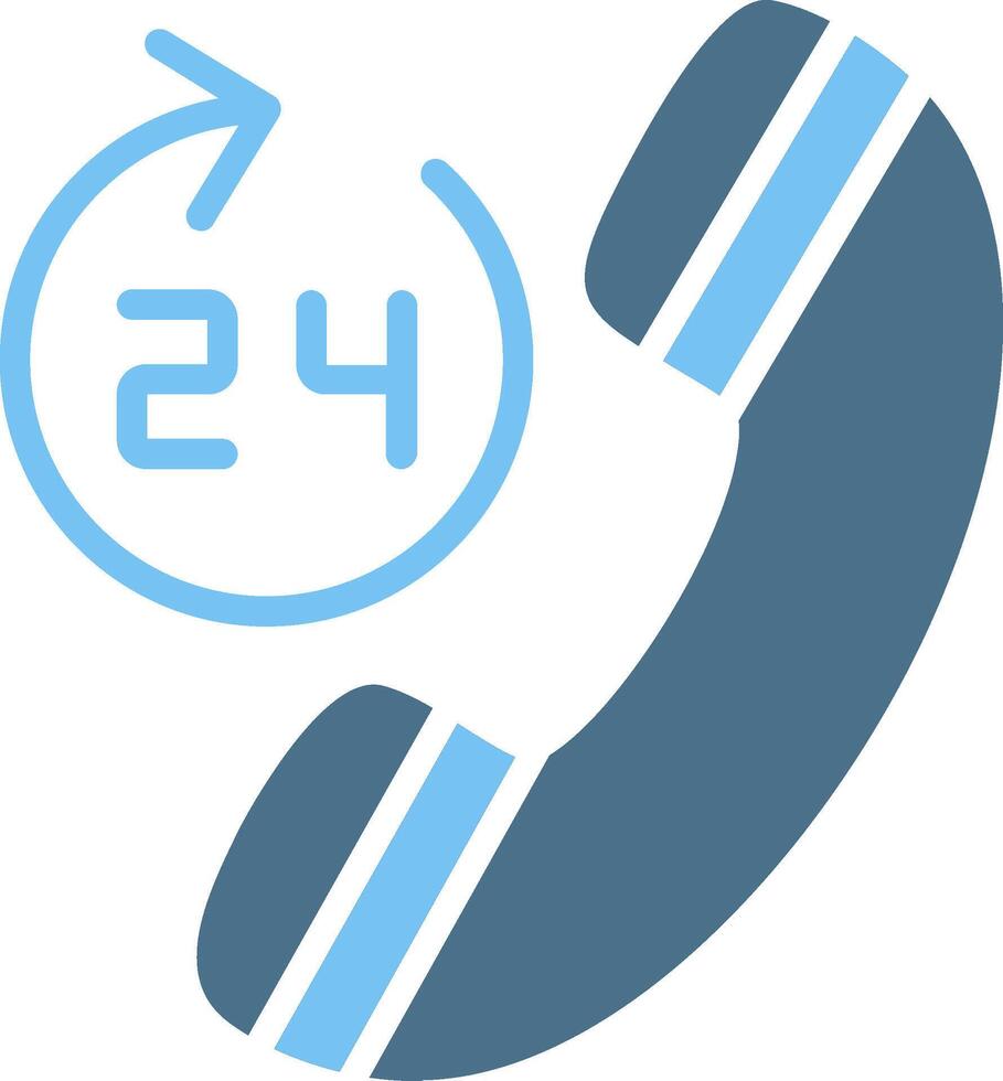 24 Hours Glyph Two Color Icon Design vector