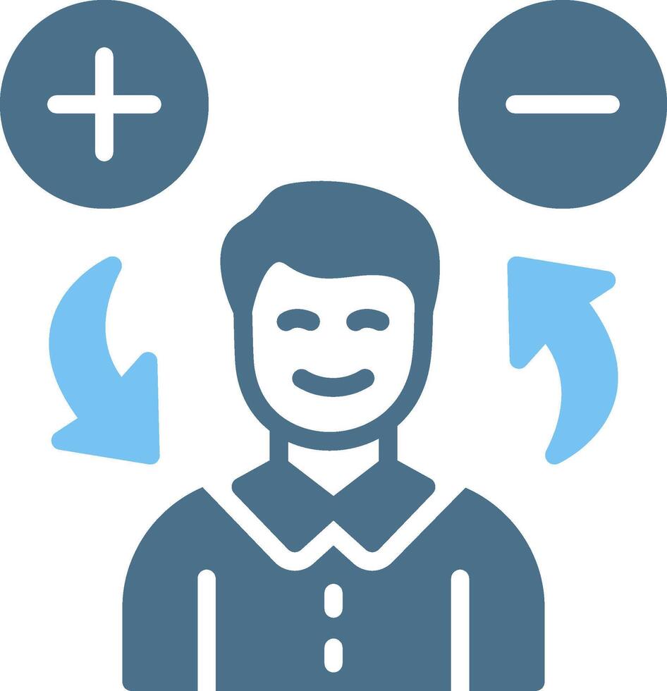 Attitude Glyph Two Color Icon Design vector