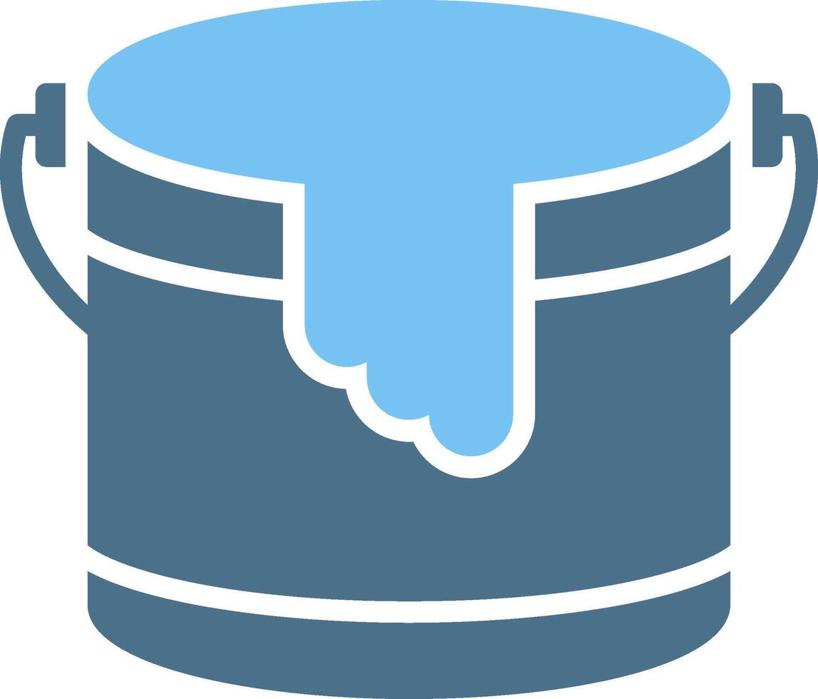 Paint Bucket Glyph Two Color Icon Design vector