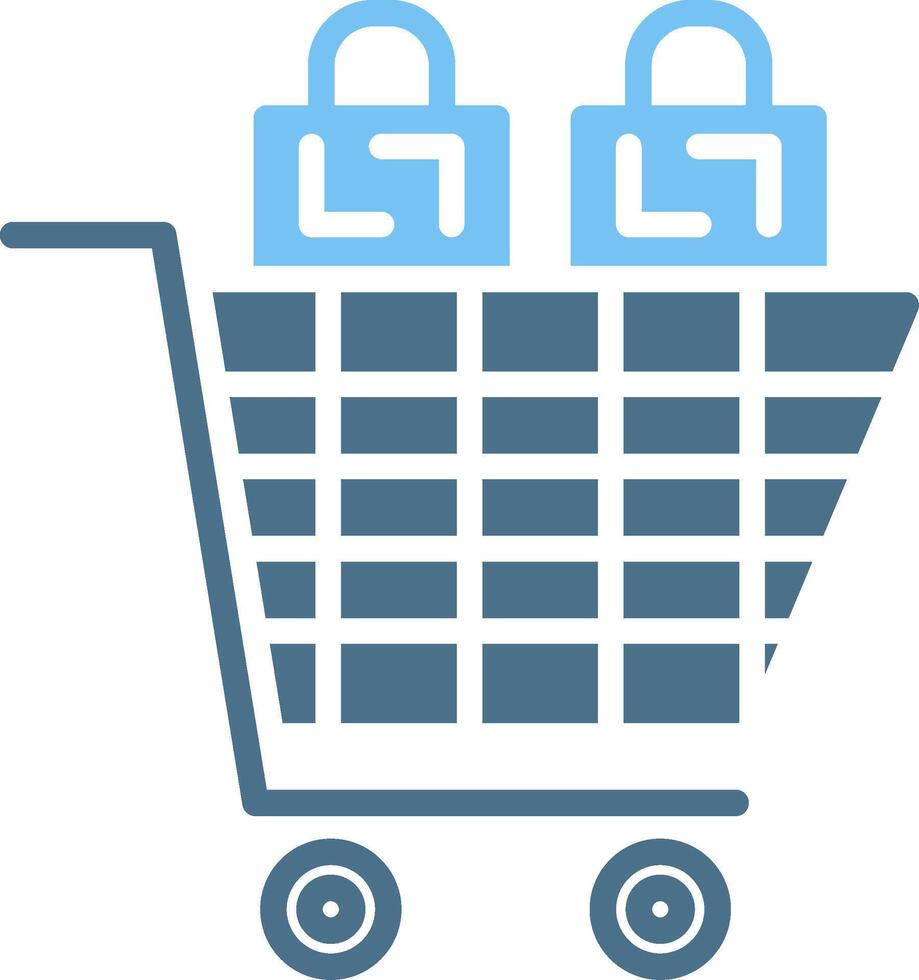 Shopping Cart Glyph Two Color Icon Design vector