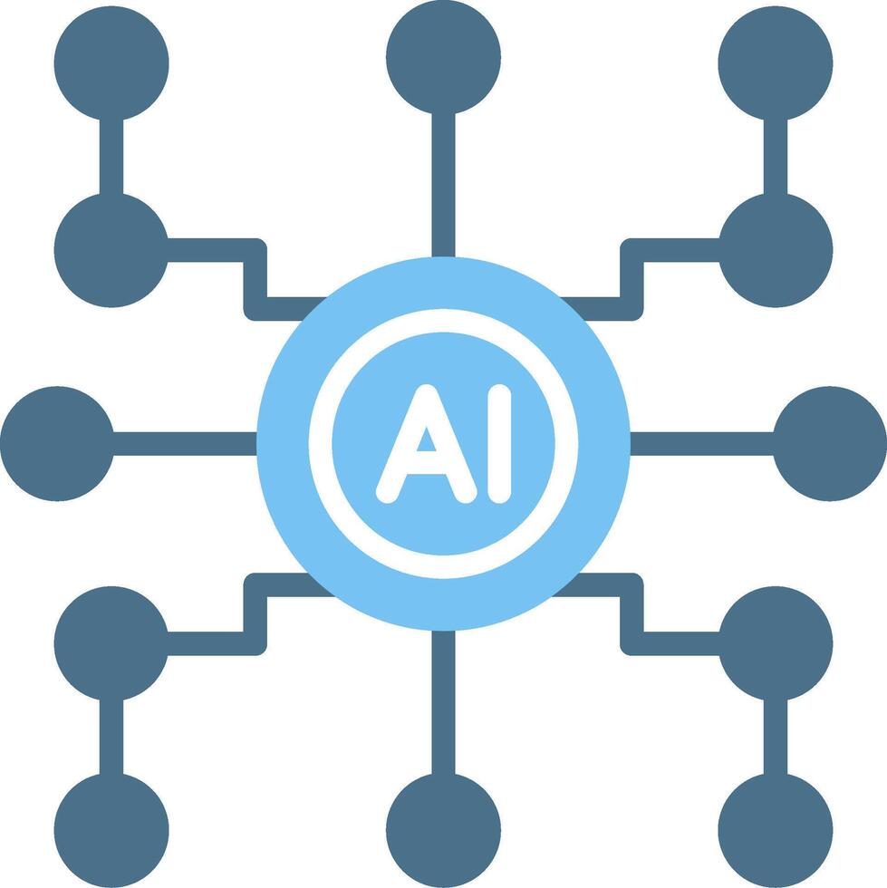 AI Glyph Two Color Icon Design vector