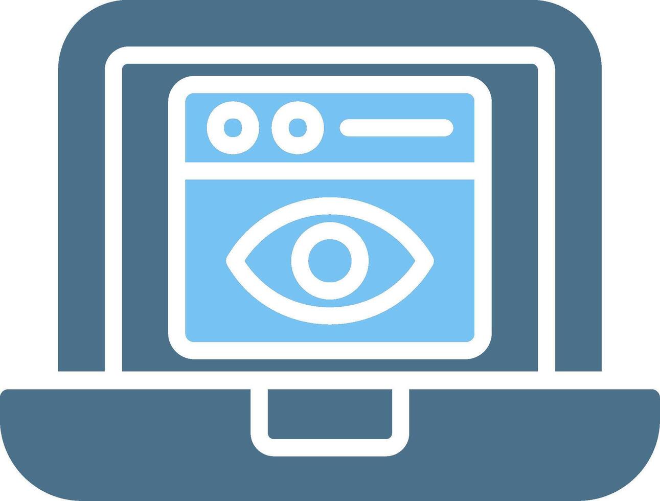 Web Eye Monitoring Glyph Two Color Icon Design vector