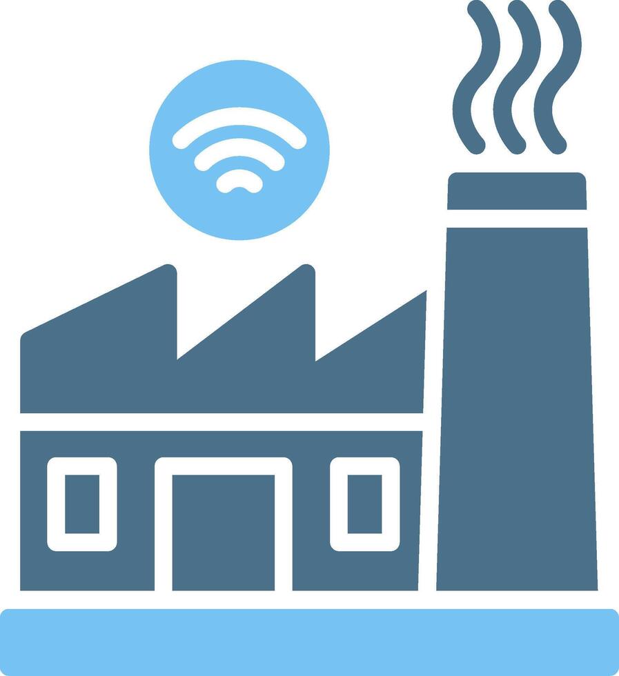 Factory Glyph Two Color Icon Design vector