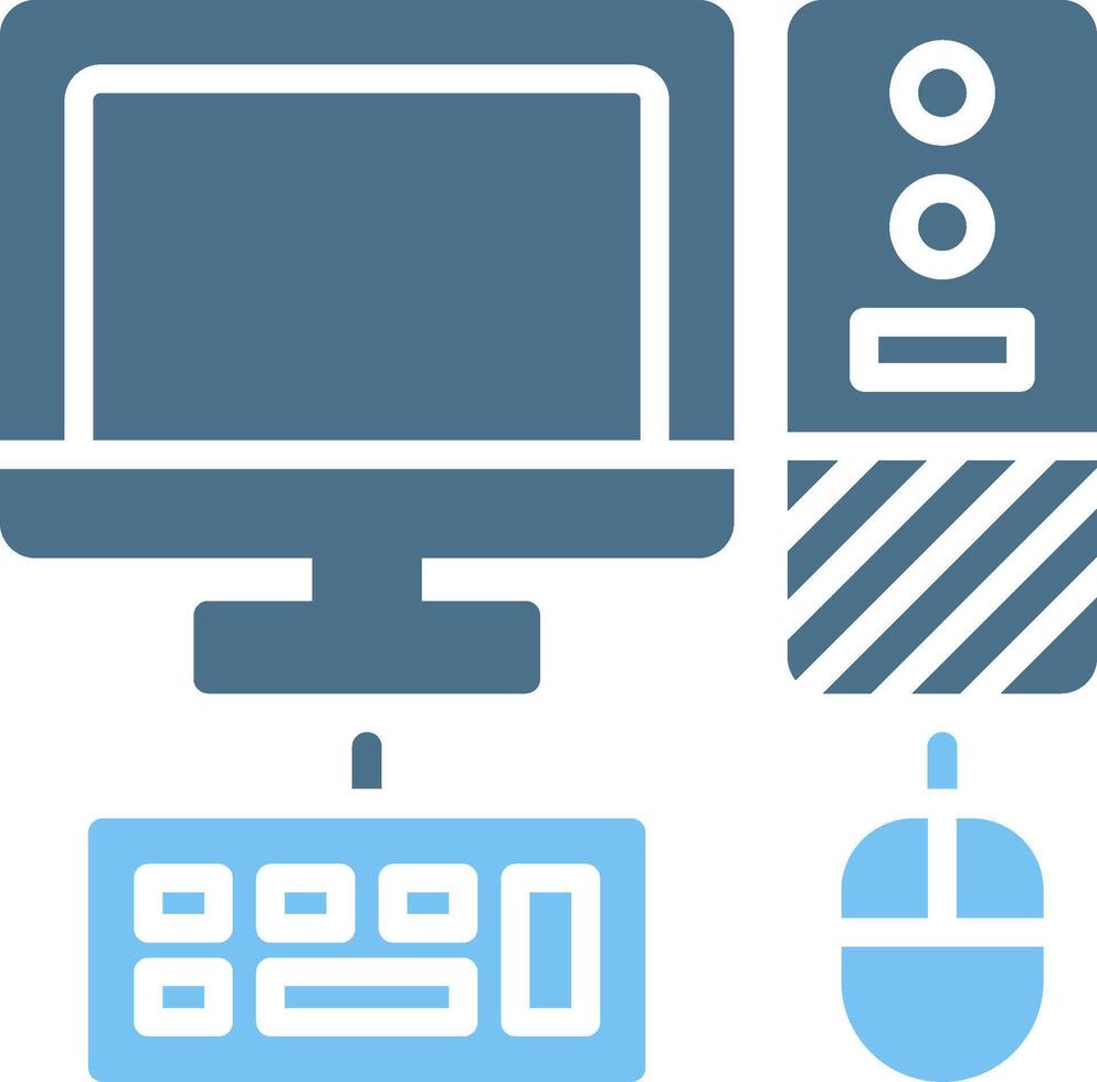 Computer Glyph Two Color Icon Design vector