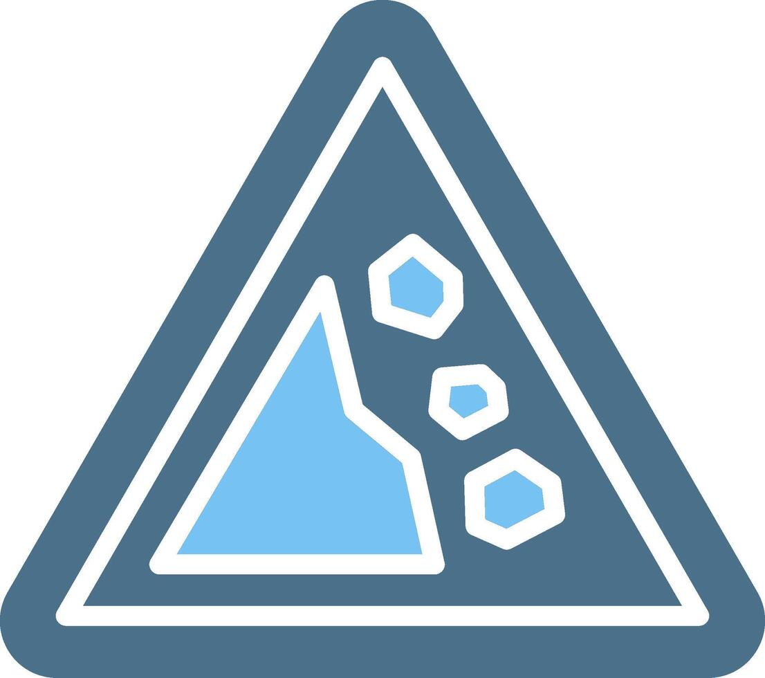 Falling Rocks Glyph Two Color Icon Design vector