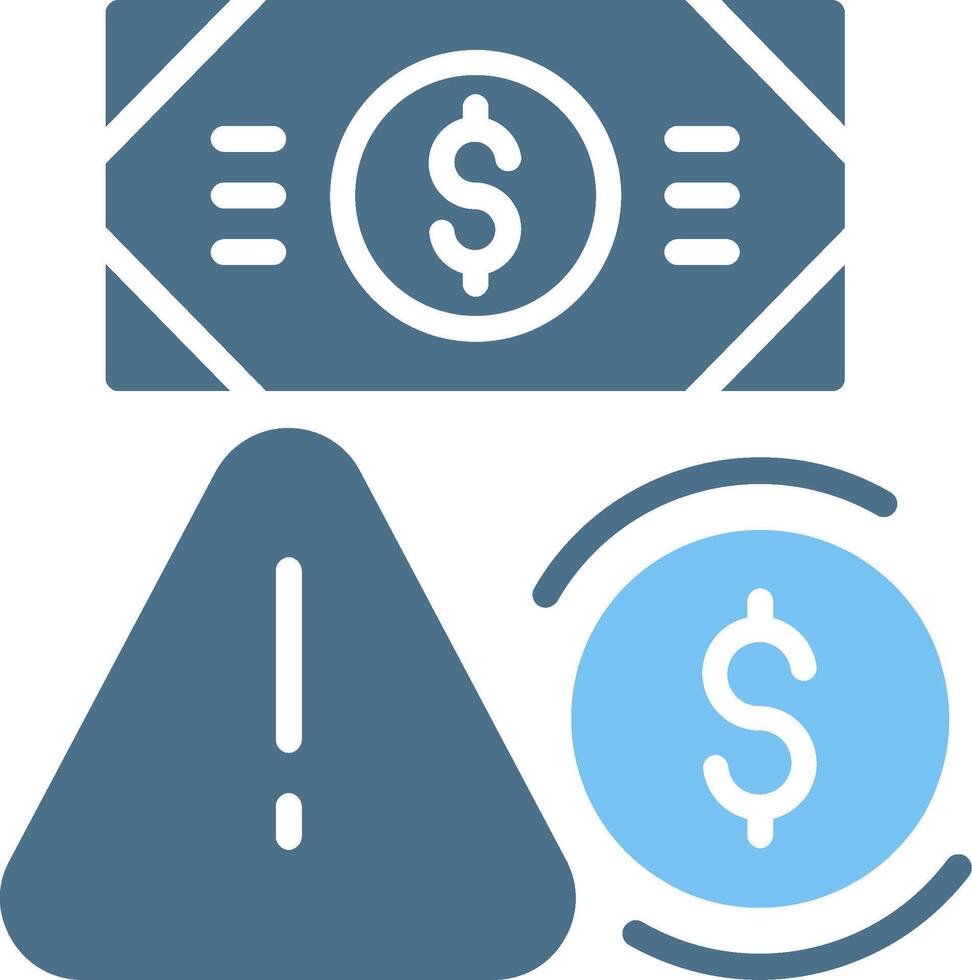 Financial Risk Glyph Two Color Icon Design vector