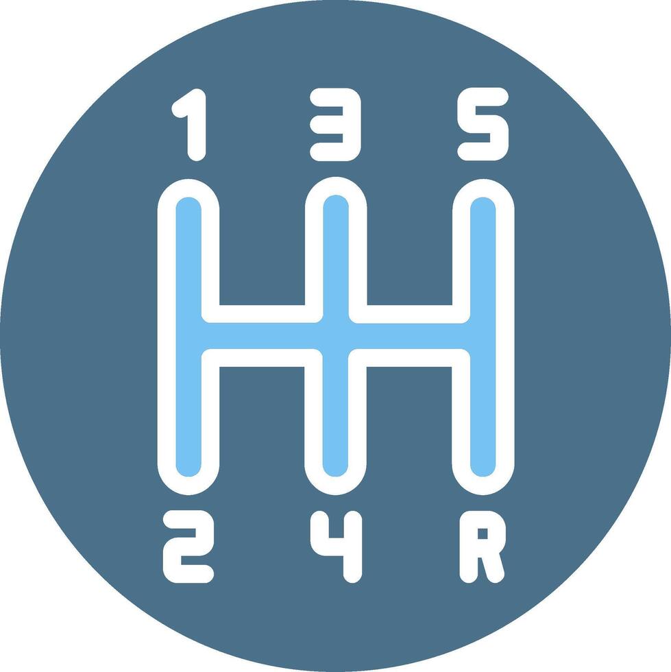 Manual Transmission Glyph Two Color Icon Design vector