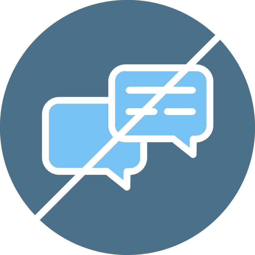 No Chat Glyph Two Color Icon Design vector