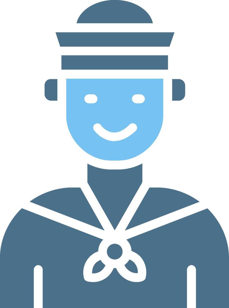 Sailor Glyph Two Color Icon Design vector