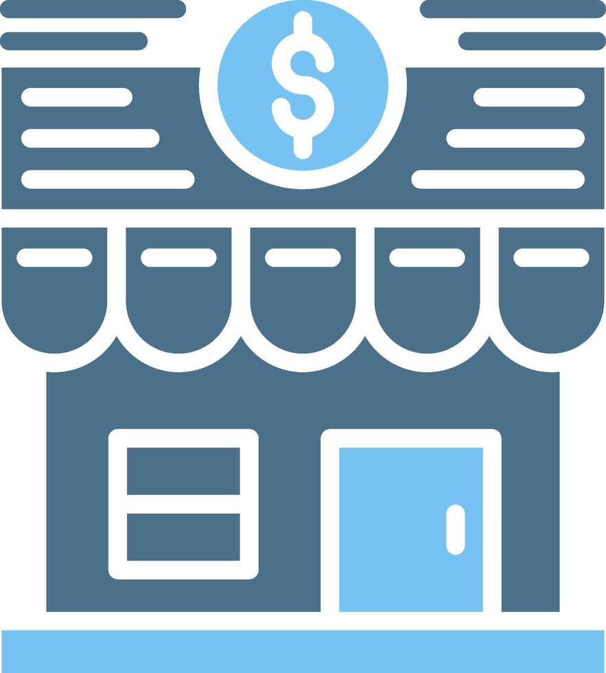Shop Glyph Two Color Icon Design vector