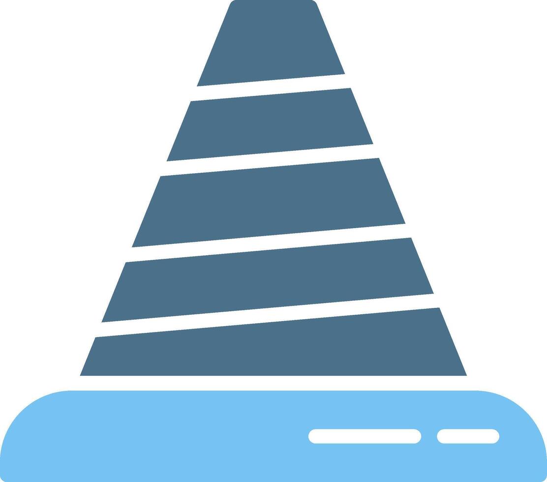 Traffic Cone Glyph Two Color Icon Design vector