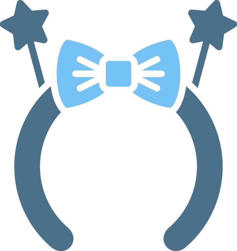 Headband Glyph Two Color Icon Design vector