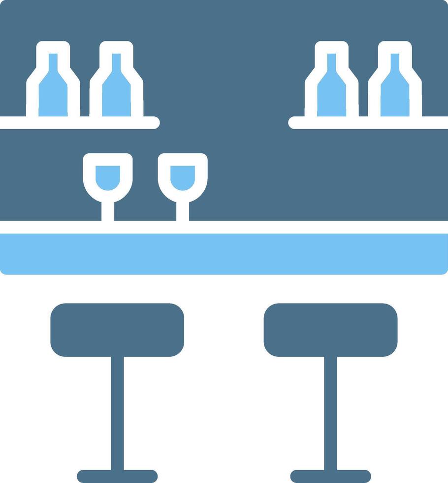 Bar Glyph Two Color Icon Design vector