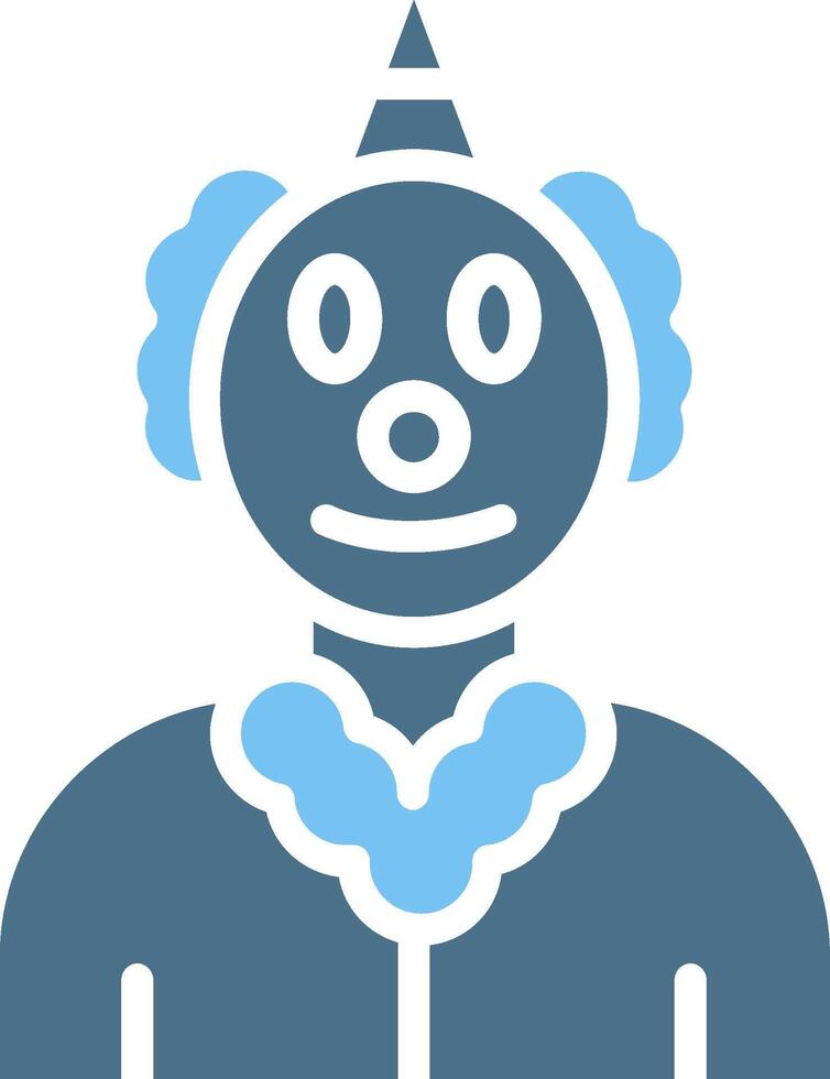 Clown Glyph Two Color Icon Design vector