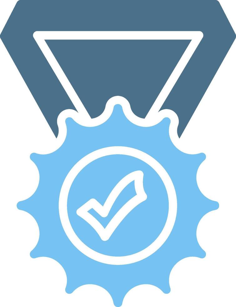 Medal Glyph Two Color Icon Design vector
