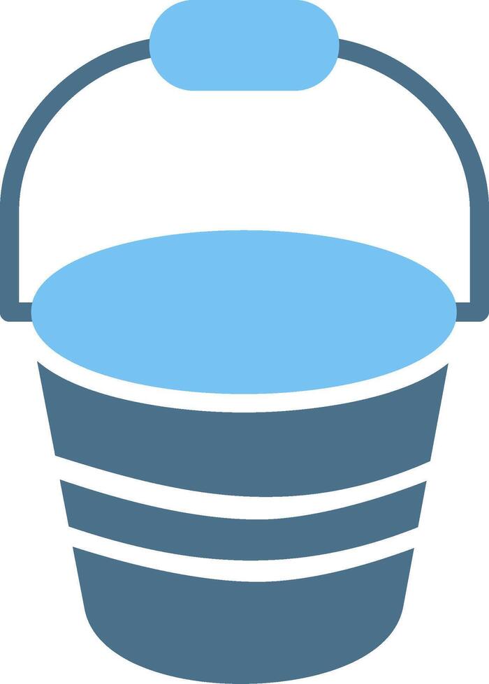 Bucket Glyph Two Color Icon Design vector