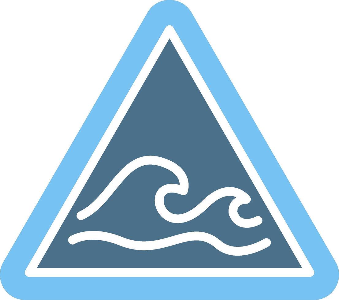 Wave Glyph Two Color Icon Design vector