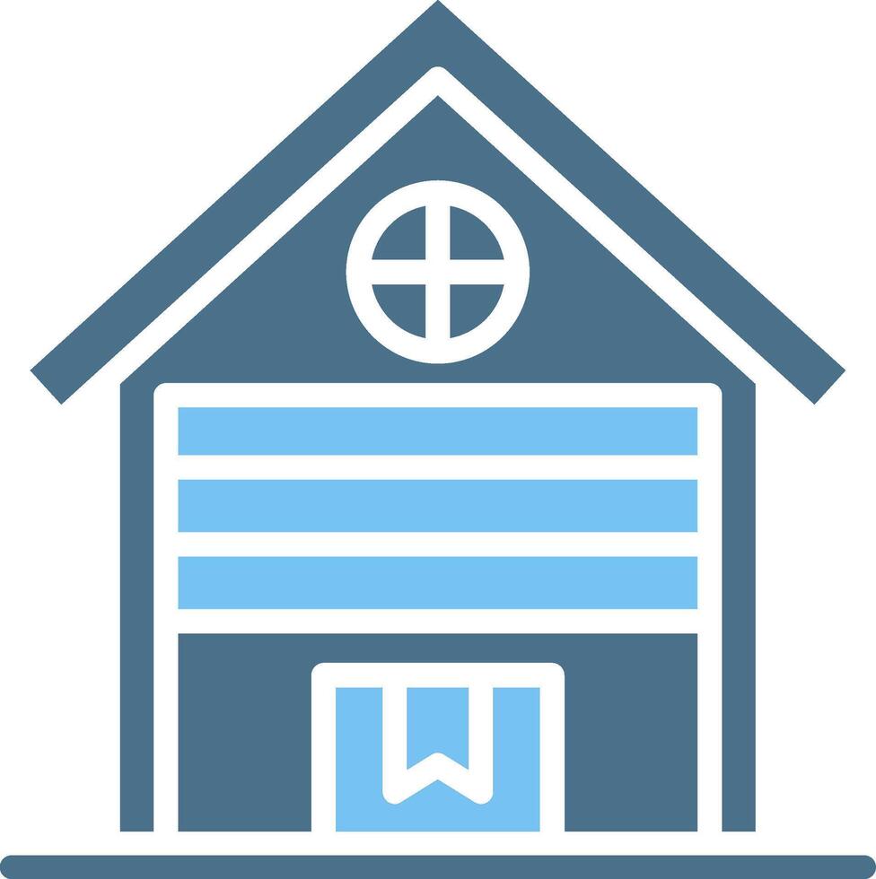 Warehouse Glyph Two Color Icon Design vector