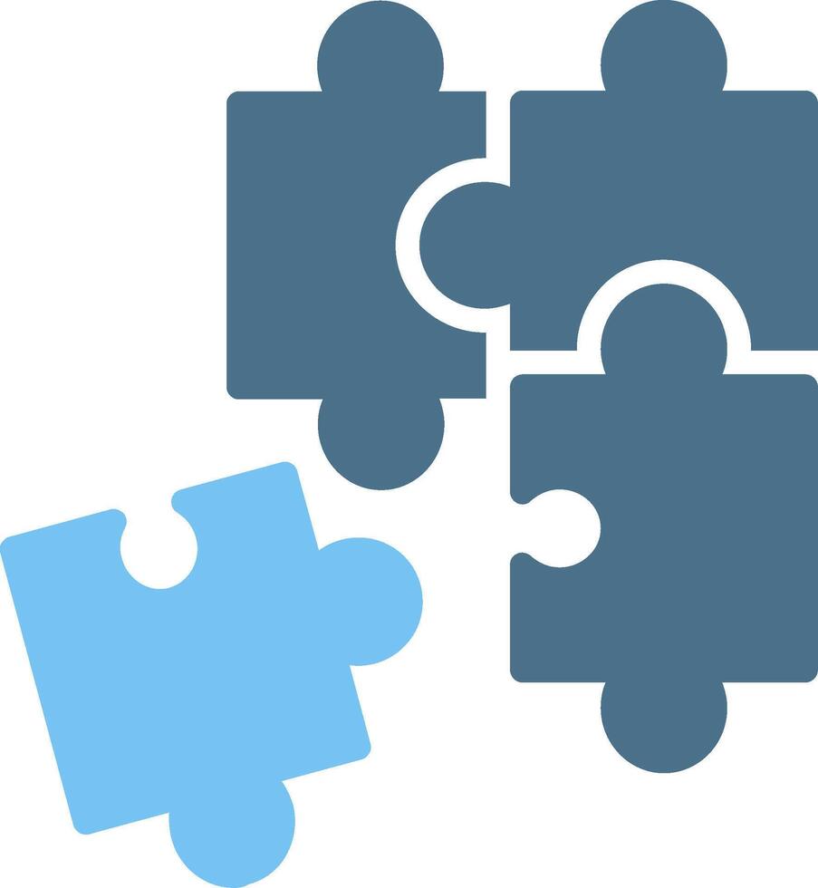 Puzzle Glyph Two Color Icon Design vector