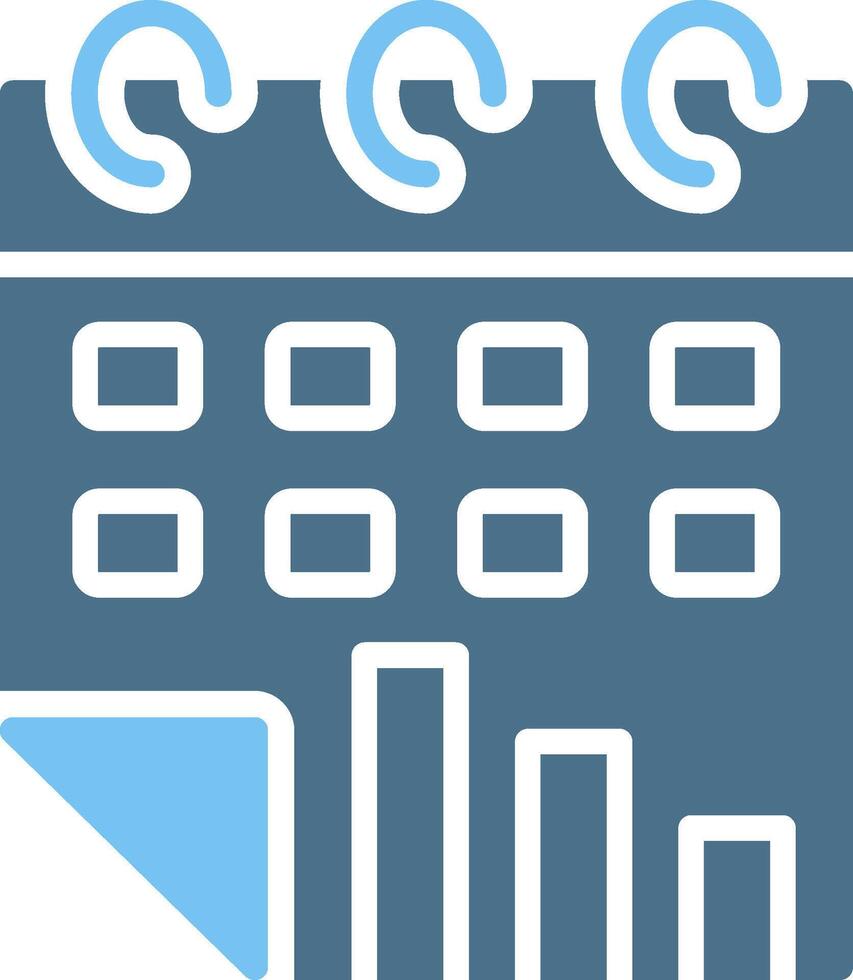 Calendar Glyph Two Color Icon Design vector