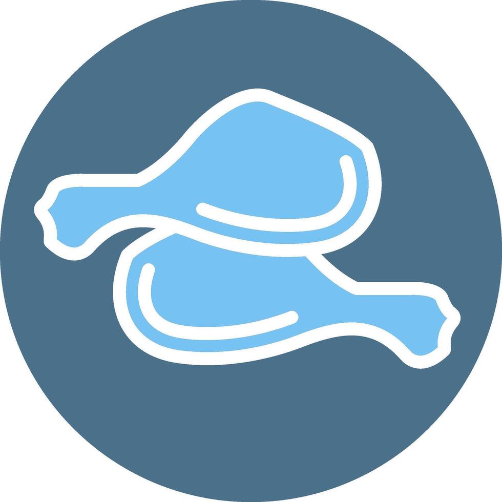 Chicken Leg Glyph Two Color Icon Design vector