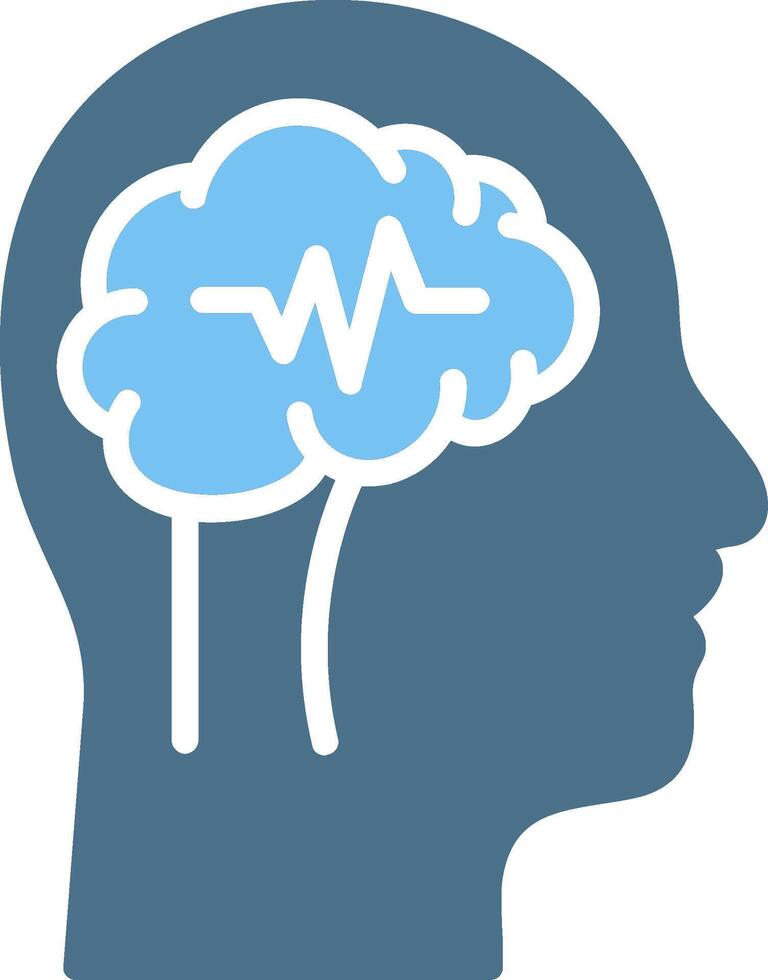 Epilepsy Glyph Two Color Icon Design vector