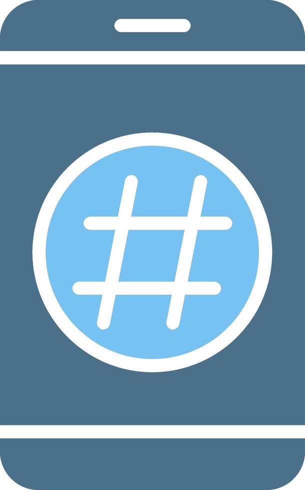 Hashtag Glyph Two Color Icon Design vector