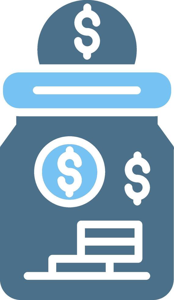 Saving Money Glyph Two Color Icon Design vector