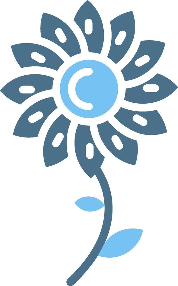 flower Glyph Two Color Icon Design vector