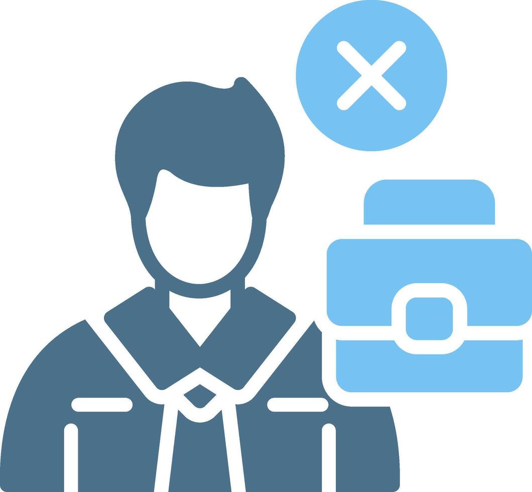 Job Reduction Glyph Two Color Icon Design vector