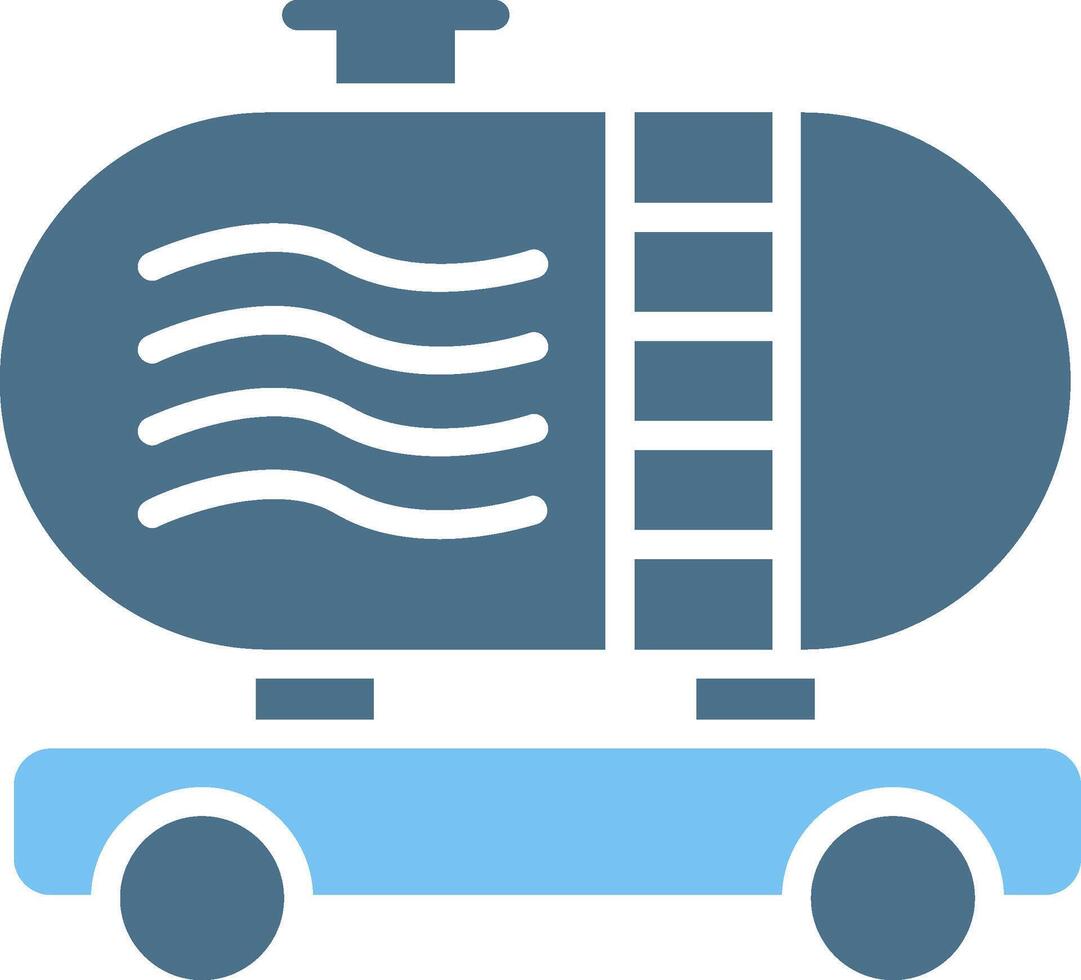 Tanker Glyph Two Color Icon Design vector